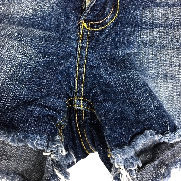 INDIGO REIN Jean Shorts Cut Off Distressed Raw Hem Stretch Denim Size 9 Juniors - Picture 8 of 12